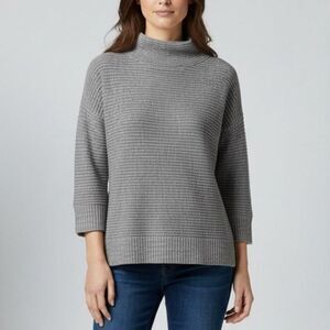 Karen Kane Ribbed Mockneck Grey Size Petite Small NWOT